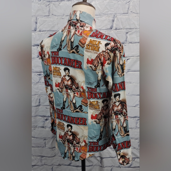 Second Hand Rose by Mack Mens Button Up Shirt Buccaneer Vintage 70s Medium Small - Picture 6 of 16